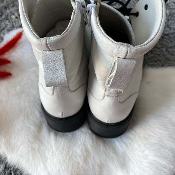 L’INTERVALLE White Leather Combat Boots - Picture 5 of 8